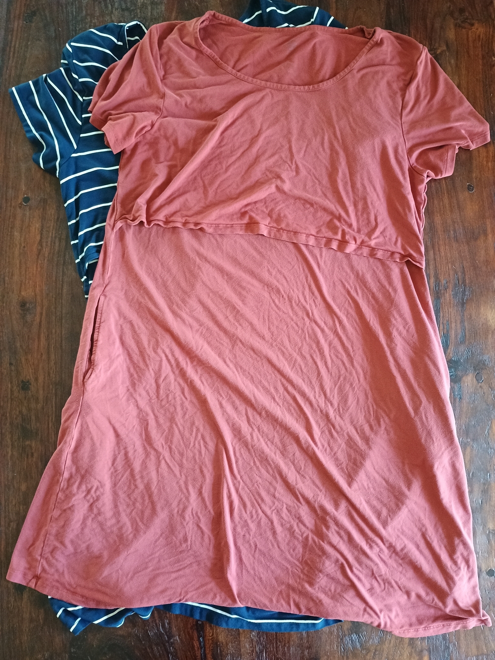2 Kindred Bravely Eleanora Bamboo Blend Maternity & Nursing T shirt Dresses, XL